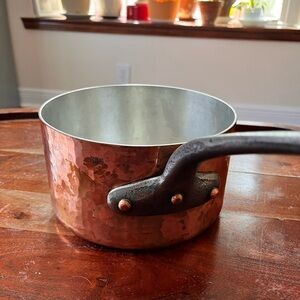 Antique hammered copper pot